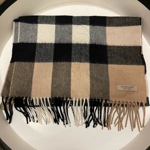 Authentic Burberry Half Mega Check Cashmere Scarf